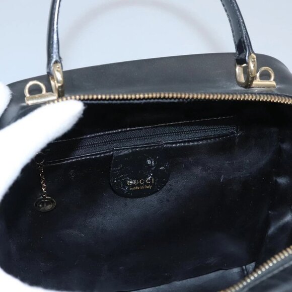 GUCCI Vanity Bamboo Pouch Enamel 2way Black - Picture 11 of 16